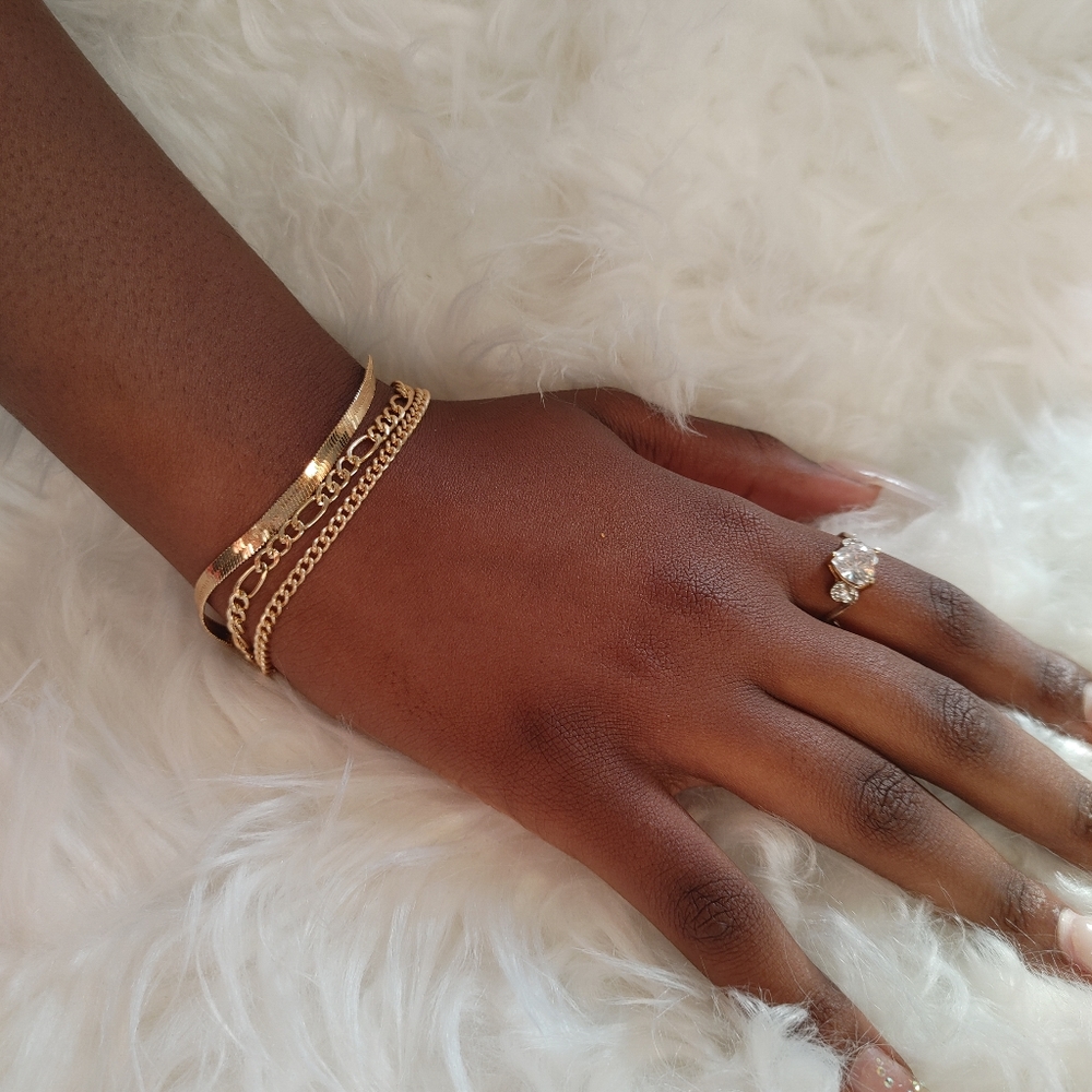 3 piece gold bracelet set